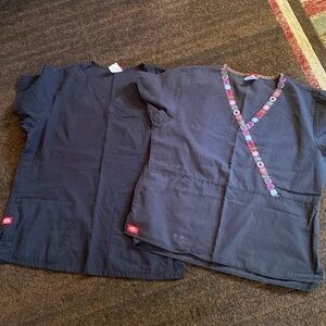 Two Black Scrub Tops